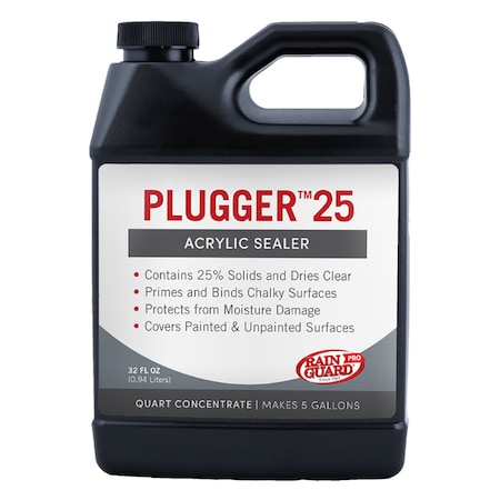 Rainguard Brands 32 Oz Makes 5 Gal. Plugger 25 Acrylic Sealer, Semi-Satin, Clear CR-1527